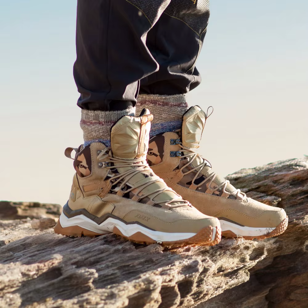 RAX hommes chaussures de randonnée mi-haut imperméable en plein air Sneaker