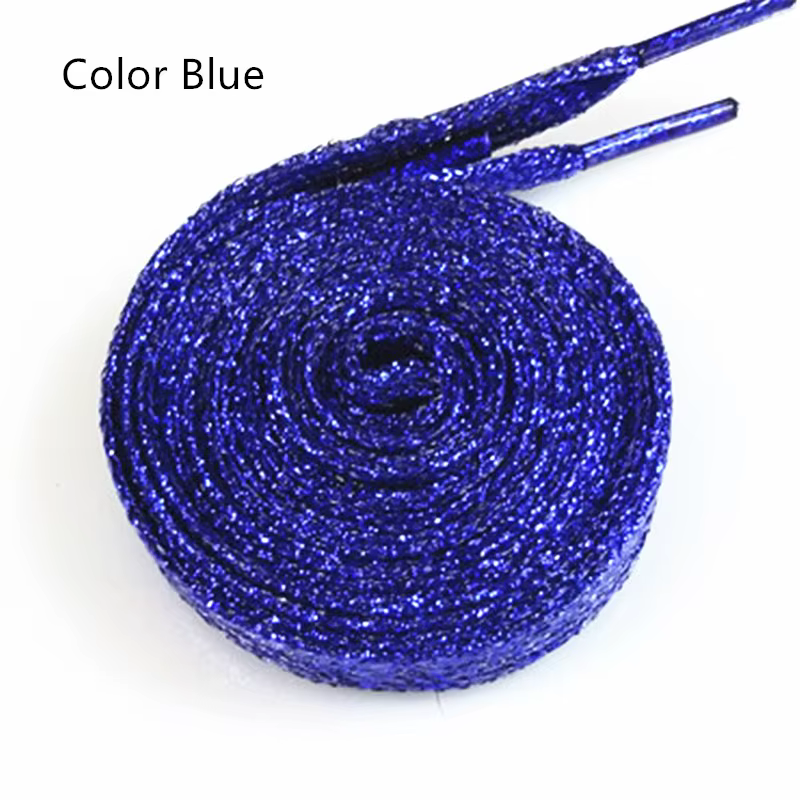 1 paire de lacets en fil d'or et d'argent brillant, lacets plats à paillettes, couleurs scintillantes, 110cm, lacets de chaussures colorés