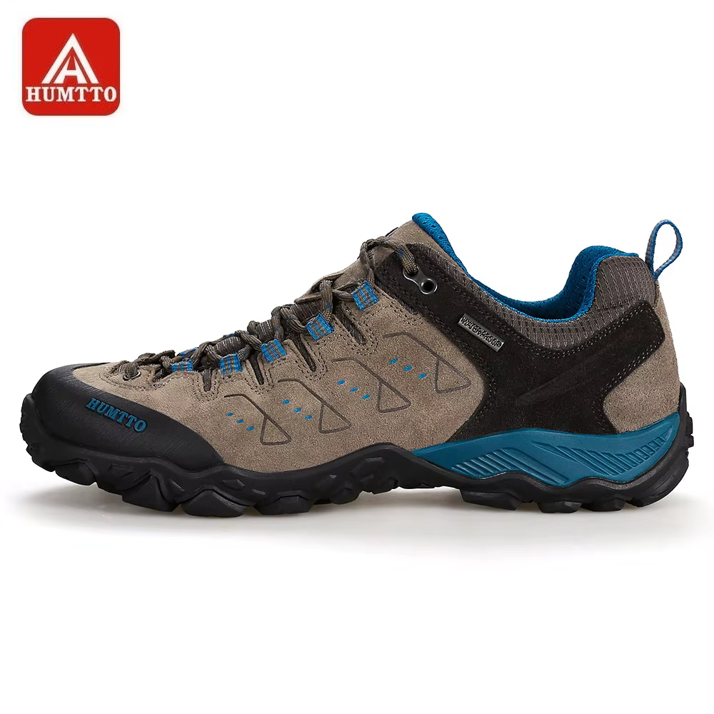HUMTTO hommes chaussures de randonnée en plein air montagnes Trekking chaussures en cuir respirant à lacets absorbant les chocs baskets femmes Couple