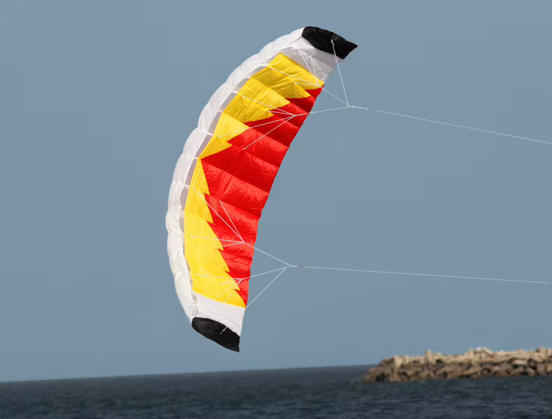 Cerf-volant Parachute avec Poignée et Ficelle, Ligne Touriste, Facile à Voler, Sports, Plage, Haute Qualité, Nouveau, 2 m
