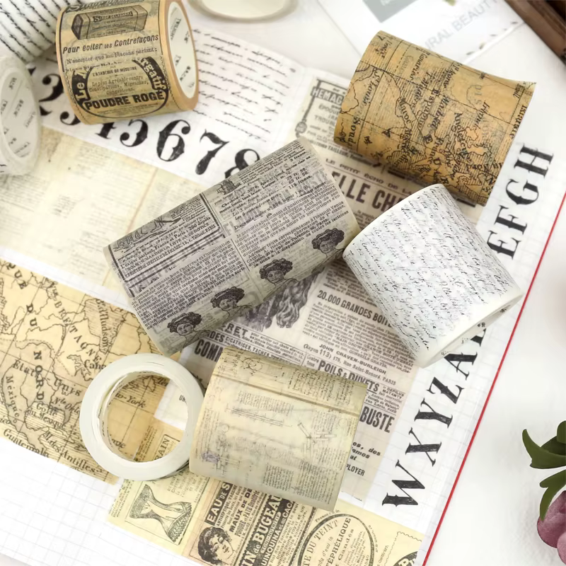Ensemble de rubans Washi rétro, décoration Vintage, Scrapbooking, masquage, wasitape, journal de lavage décoratif, autocollants whasi decorada