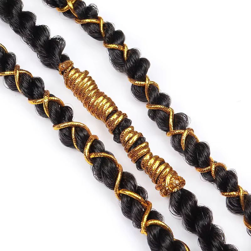 Tresses de cheveux tressées africaines, accessoires pour dreadlock, argent, or, décoration, style miroitant, extensible, élastique
