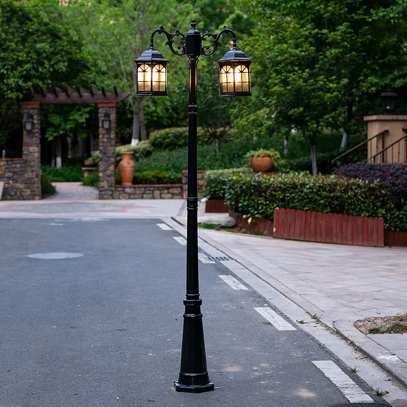 ≈2.3M lampadaire de Style européen extérieur cour sol Led lampe extérieure étanche jardin Villa paysage rétro lampe