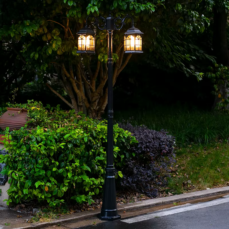 ≈2.3M lampadaire de Style européen extérieur cour sol Led lampe extérieure étanche jardin Villa paysage rétro lampe
