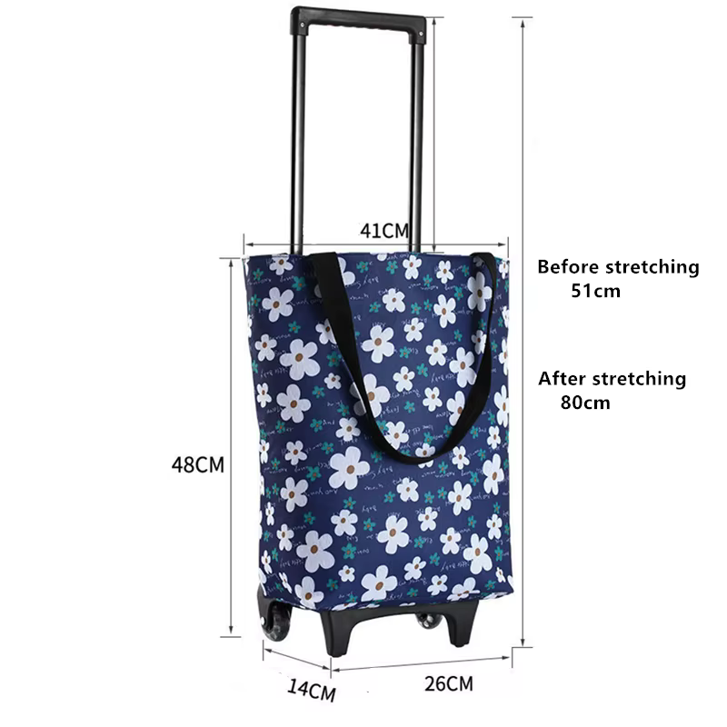 Sac à Roulettes Pliable et Réutilisable