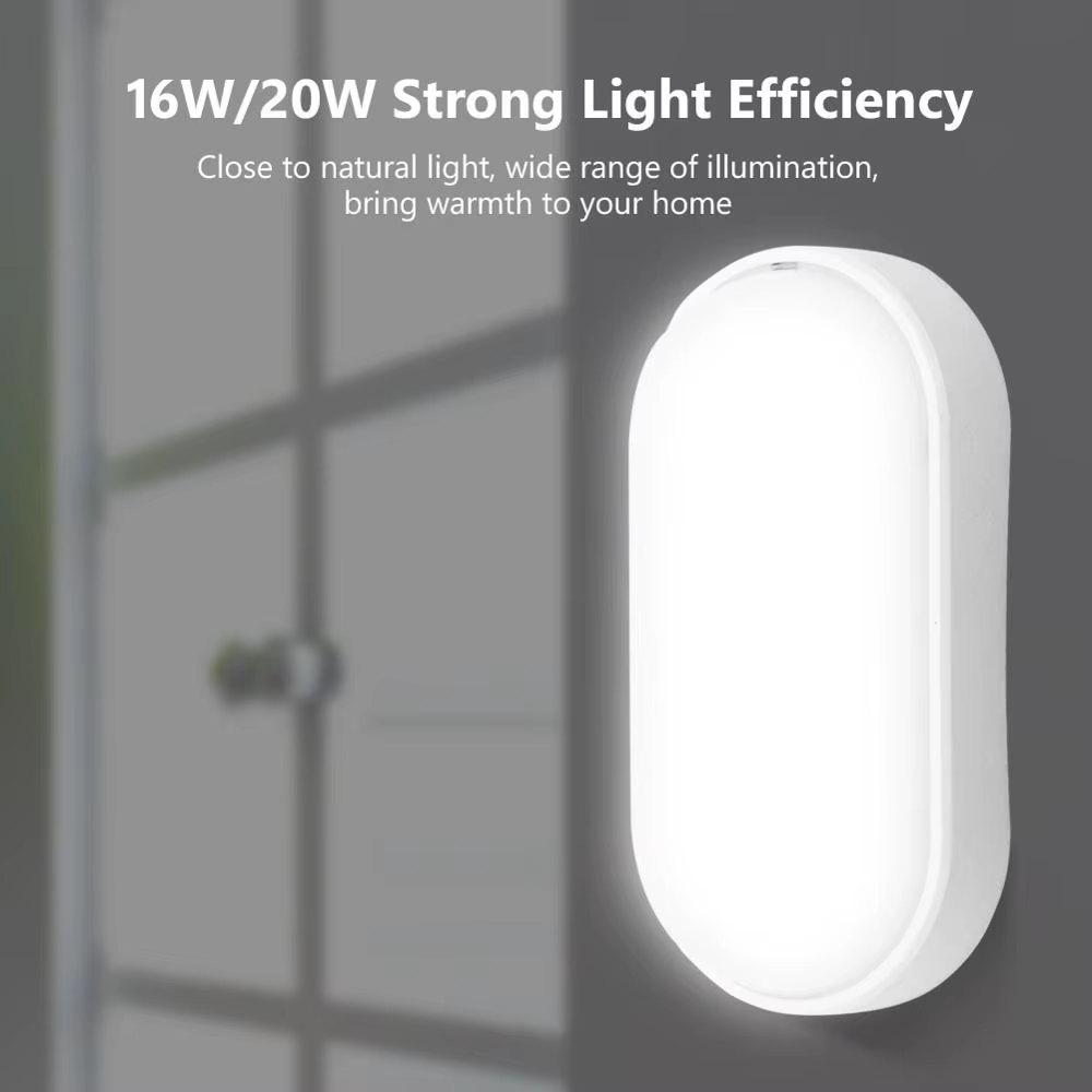Applique murale étanche à l'humidité LED 16W 20W ronde/narLED plafonnier IP65 étanche AC85-265V HOOutdoor jardin cour lampe