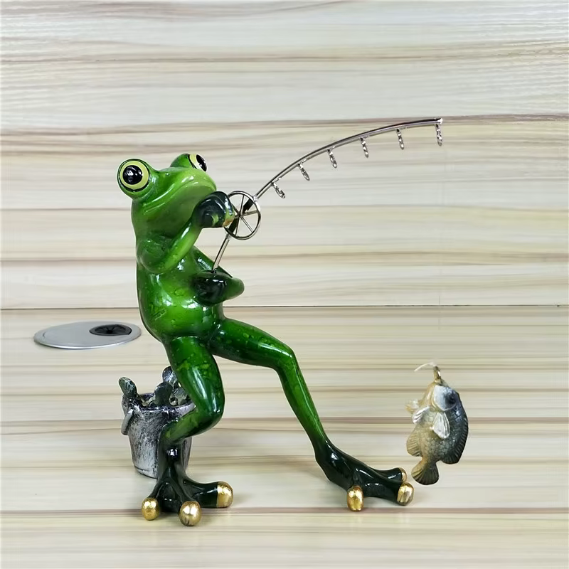 Grenouille de pêche l'inventaire en résine