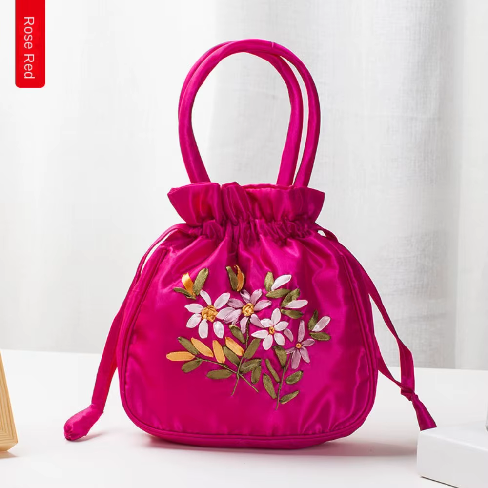Mini sac à main à motif de fleurs brodées pour femmes, petit sac à main à bandoulière, sac de téléphone pour dames, sac à main d'été, E27