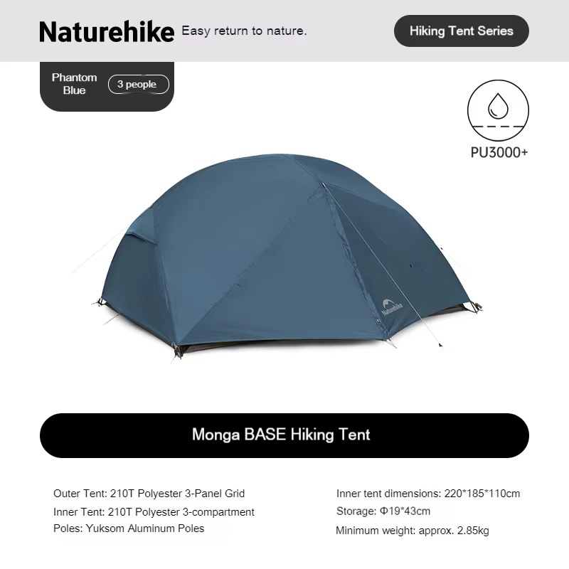 Tente de randonnée légère Mongar Naturehike pour 2/3 personnes