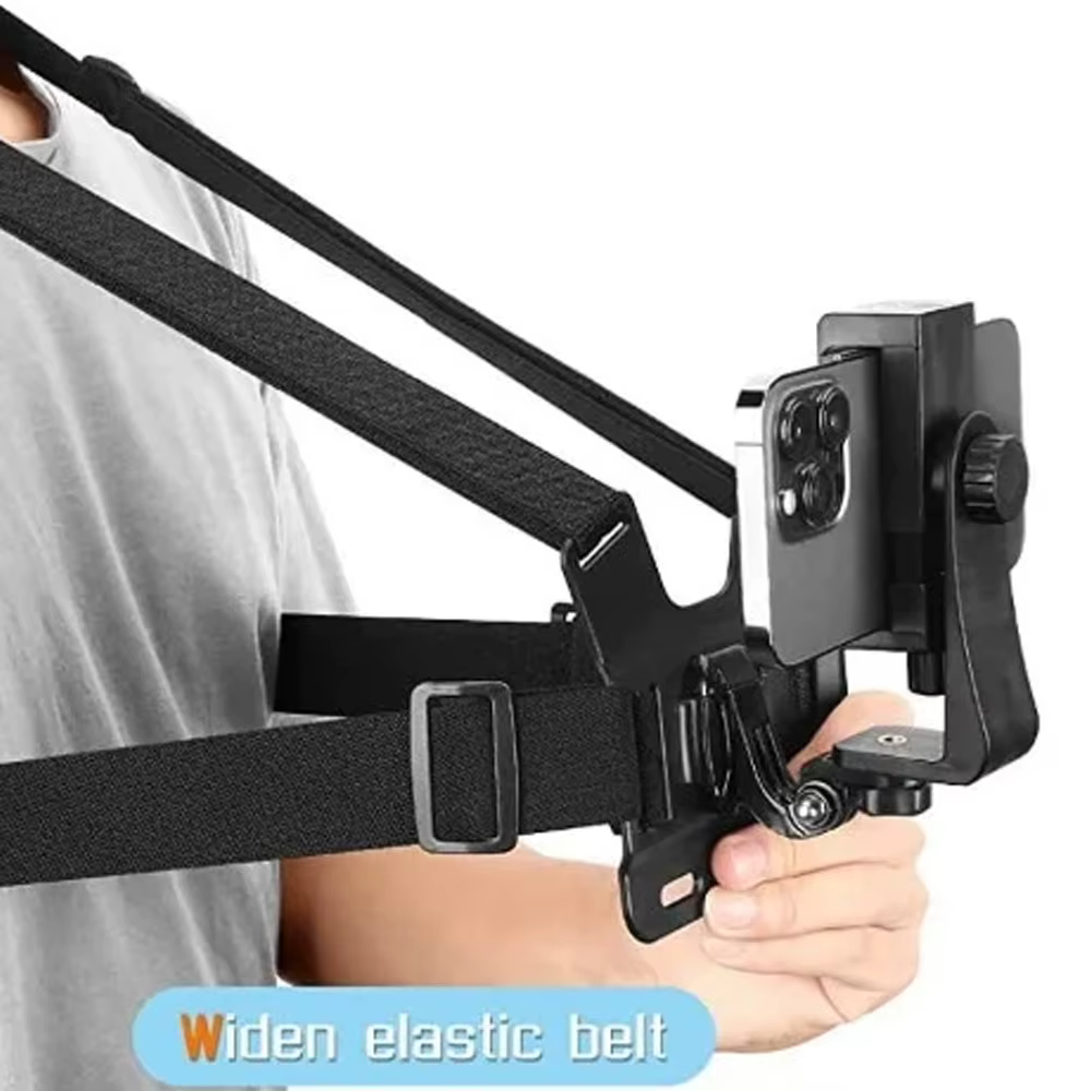 Support de téléphone réglable avec sangle de poitrine