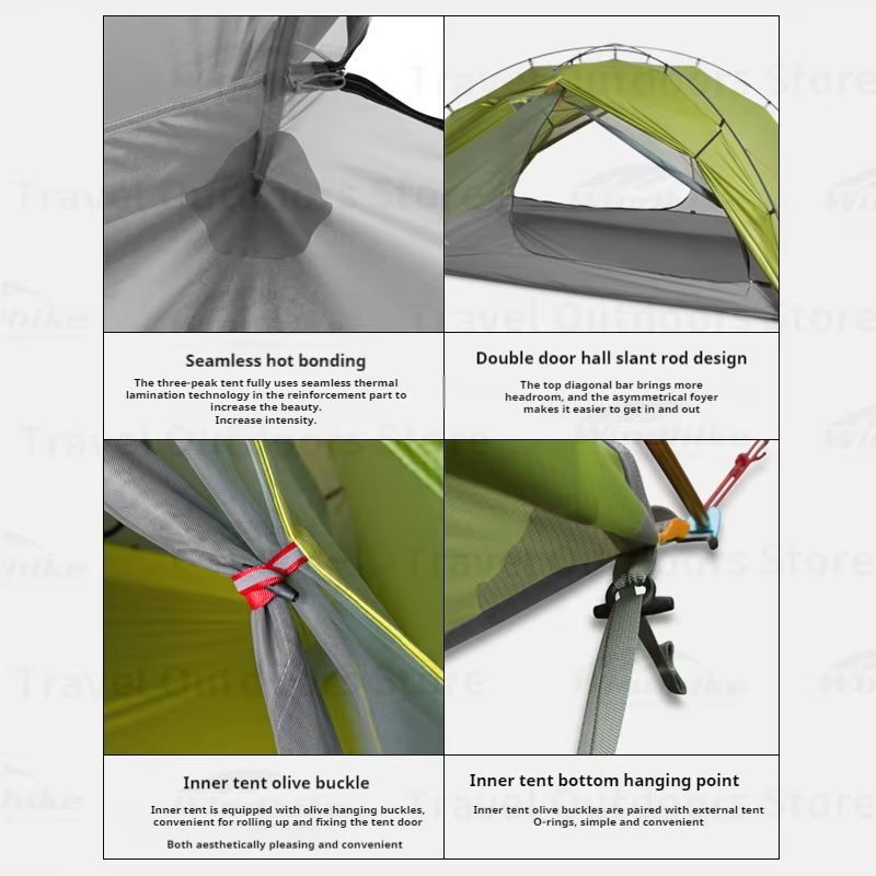 3F UL GEAR Tai Chi 2 tente de Camping 210T ultraléger résistant aux intempéries Portable extérieur Double