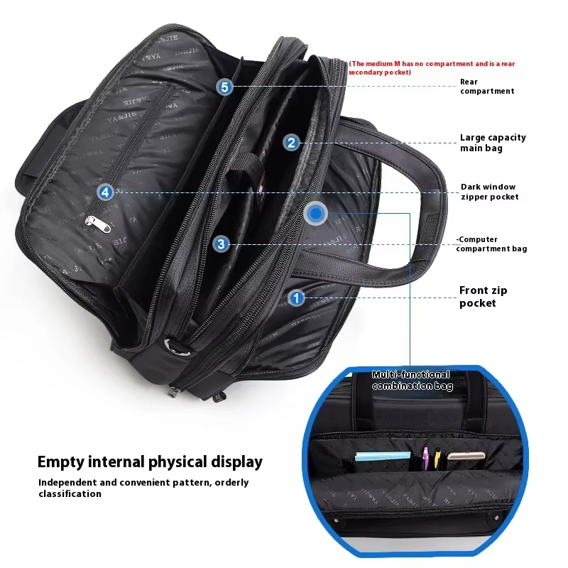 Sac à Main en Toile de Grande Capacité pour Homme, Sacoche d'Affaires, pour Ordinateur Portable, 14, 15.6, 17 Pouces, 19