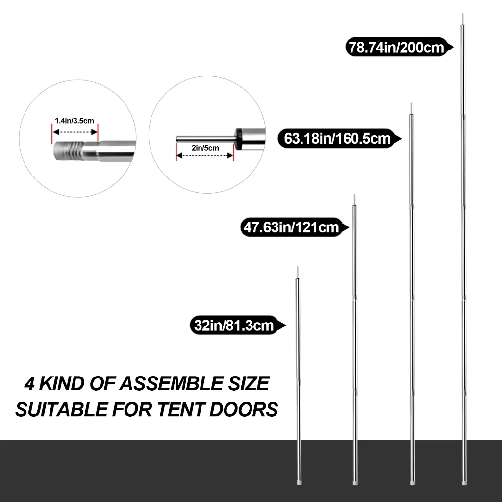Poteau de tente 2.M 5 sections/1 pièce