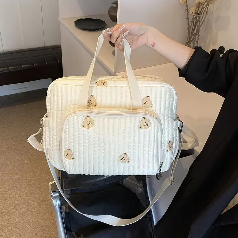 Sac à couches matelassé en coton pour bébé