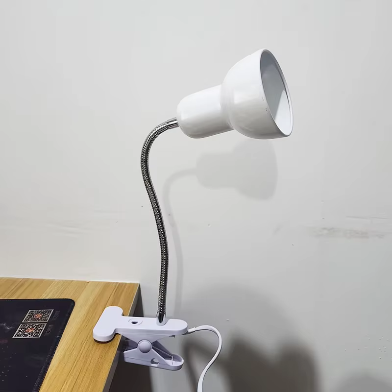 Lampe de bureau E27 avec Base à pince et col de cygne réglable, prise ue US, lampe à Clip pour placard, bureau, chevet, petit livre
