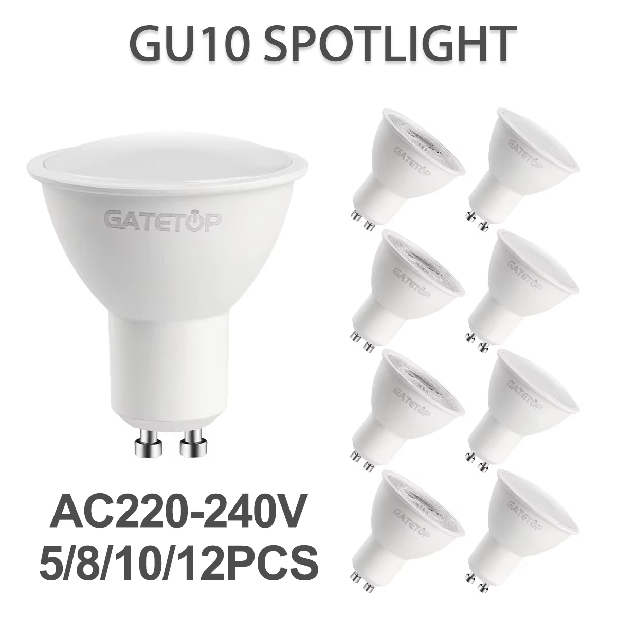 Projecteur Led GU10 à intensité variable 220V, lumière chaude 3000K 4000K 6000K, ampoule à gradation, remplacement de lampe halogène 50W, pour la maison, 5/8/10/12 pièces