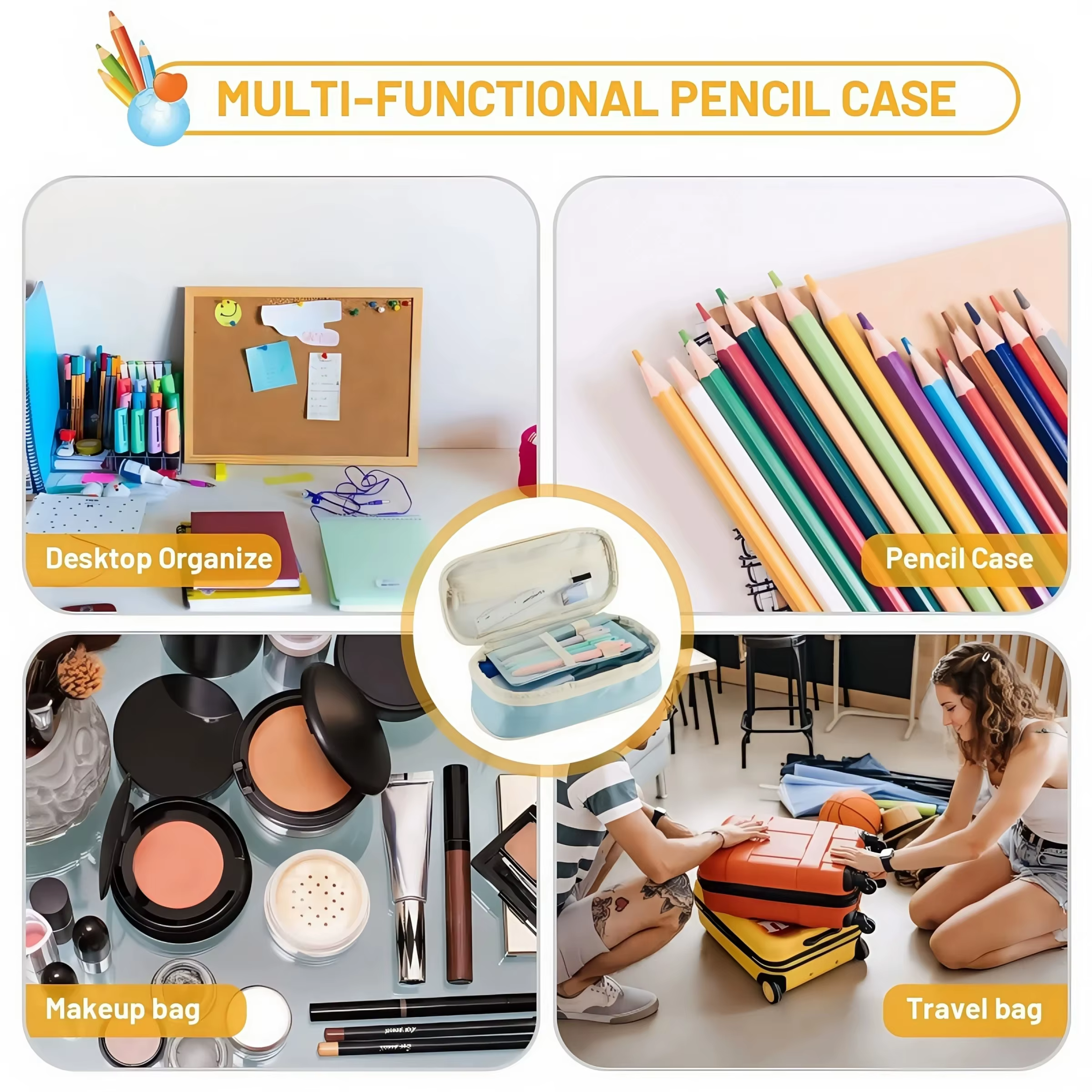 Trousse à crayons de grande capacité