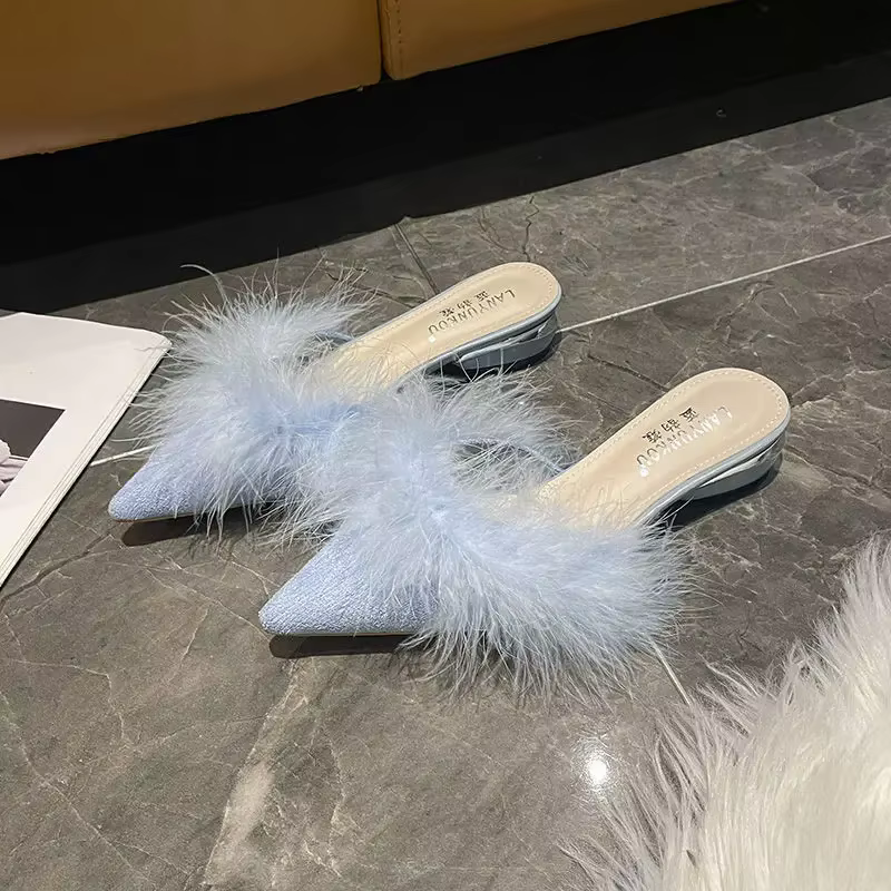 Low Heel Slides Waterproof Stylish Shoes New Style Shoe Easy Wears 2025 Trend Original Women's Mules Slippers and Ladies Sandals