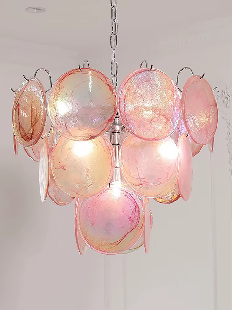 Plafonnier LED Vintage en Verre Rouge au Design poumons