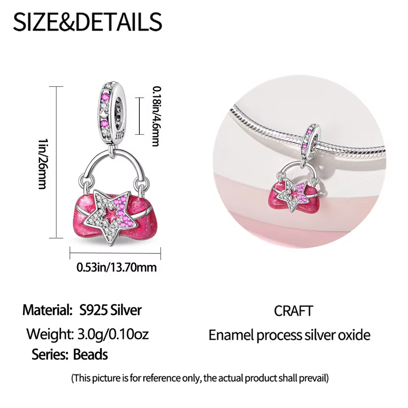 Breloques de sac en argent sterling 925