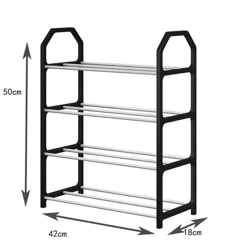 Étagère à chaussures créative simple à 4 niveaux - Armoire de rangement multifonctionnelle pour la maison/le dortoir