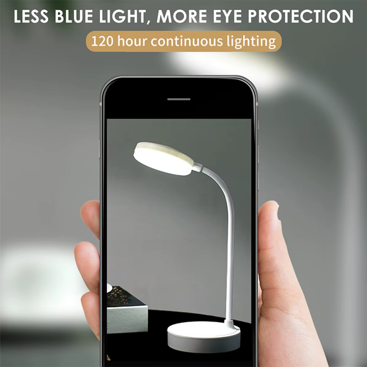 Lampe de bureau LED Portable prise USB alimentée par batterie Support
