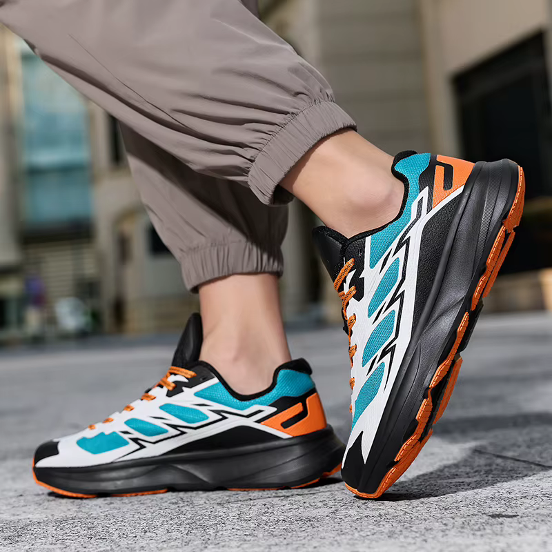 Chaussures de sport confortables et respirantes pour hommes, à lacets, pour le travail quotidien et la course à pied, semelle légère et élastique