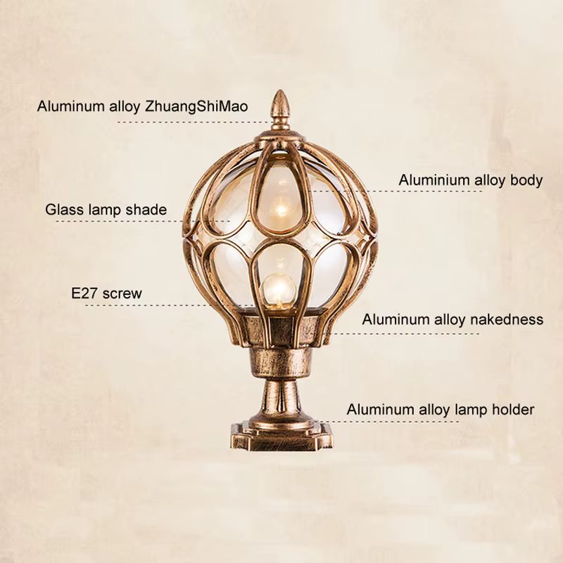 Lampe imperméable de porte de villa de parc, lumières extérieures nordiques de capitale, luminaires décoratifs, cour, clôture de jardin, couloir