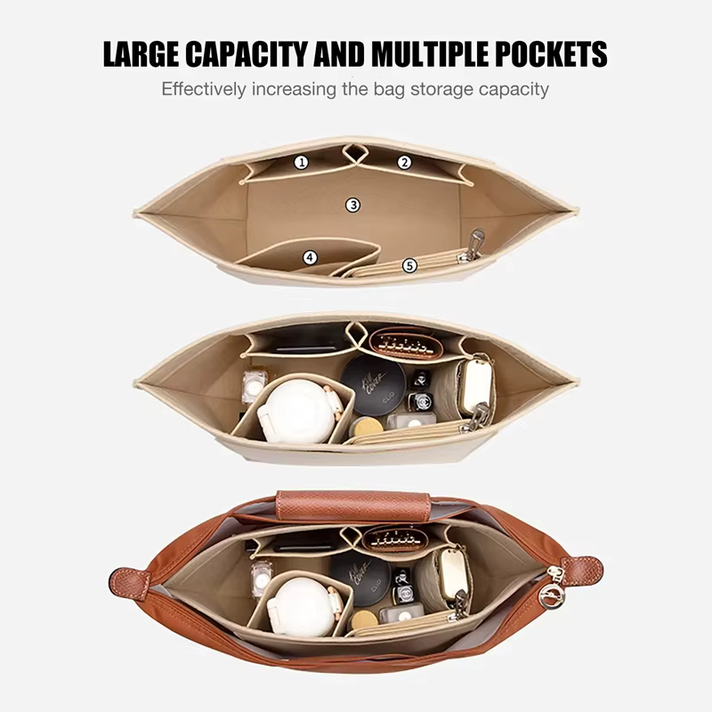 Insert organisateur de sac pour Longchamp, matériau en Nylon, ajustement Super solide, Support de sac à main, doublure de sacs, accessoires