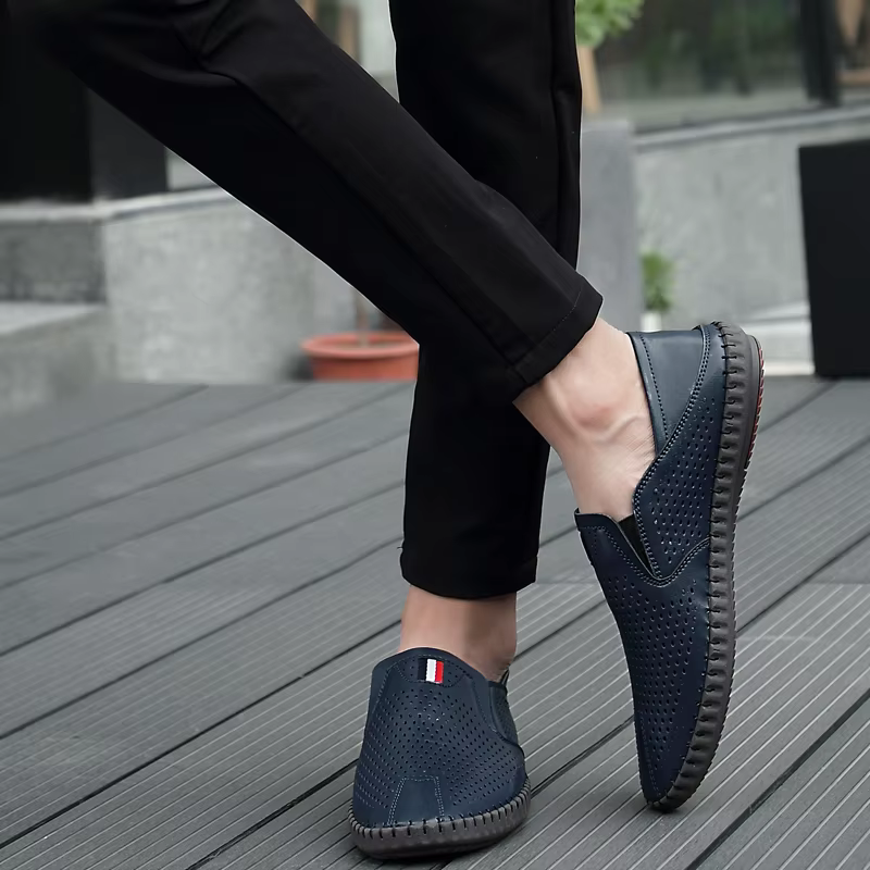 STRONGSHEN été hommes chaussures décontracté marque de luxe en cuir