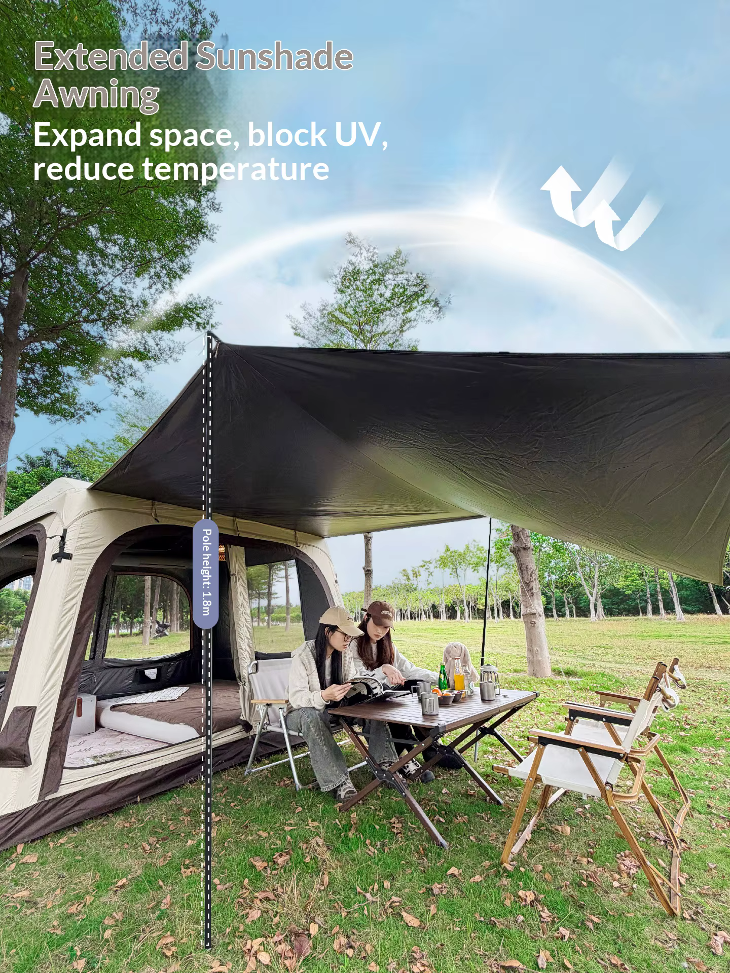 Vidalido grande tente d'air gonflable de Camping 3-4 personnes