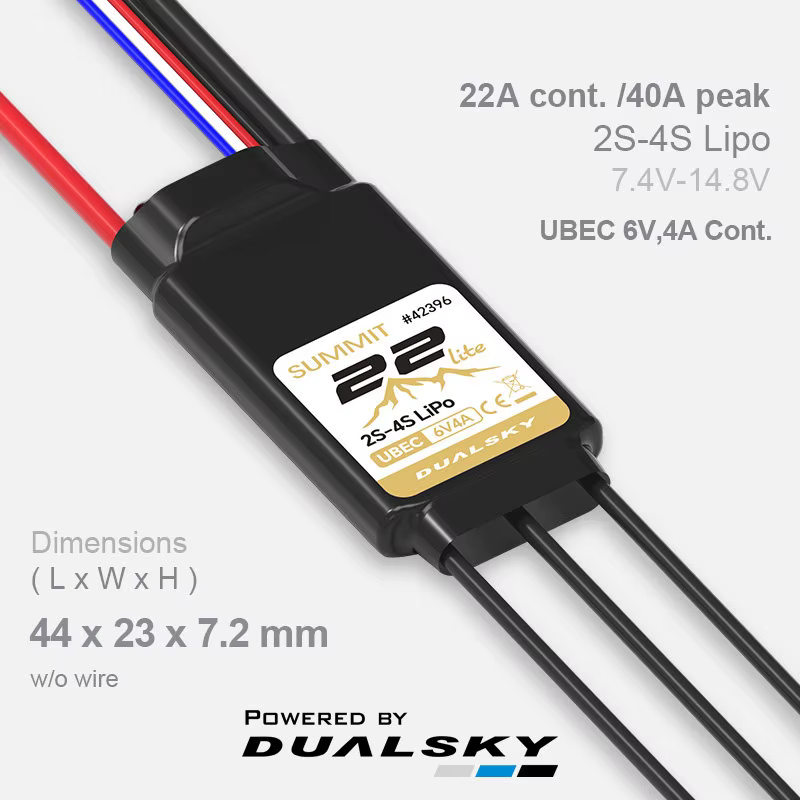 DUALSKY SUMMIT 22/30LITE 22A/30A Contrôleur de vitesse électronique 2S-3S/4S