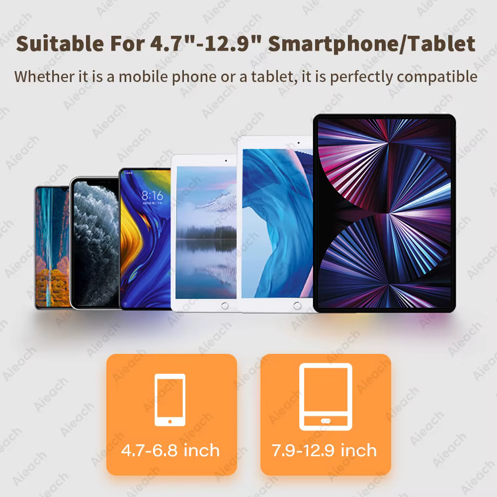 Support de bureau pour tablette 4.7 à 12.9 pouces, support pliable réglable pour tablette pour iPad Xiaomi Samsung support de téléphone portable