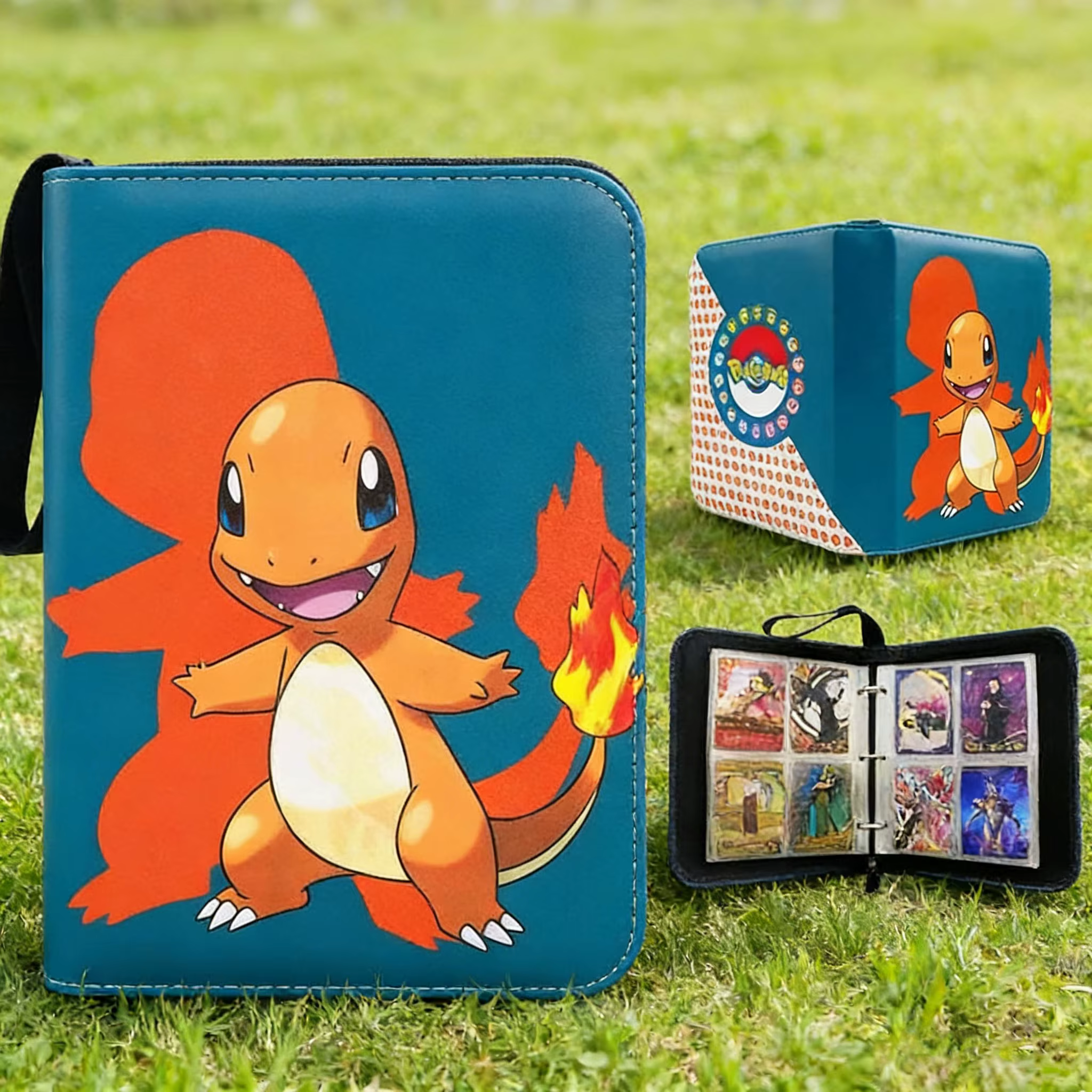 Sac de rangement pour cartes Pokémon, figurines d'anime, album photo, album de collection, feuilles mobiles, fermeture éclair en PU, pour fans de Game King, pack de cartes Pikachu, jouets