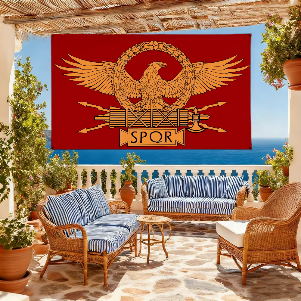 Drapeau S-Senatus-s Logo S-SPQR-r pour Bar de Camping en plein air, fête de pique-nique, décoration de la maison, bannière d'ornements