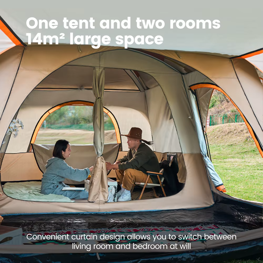 Tente familiale de camping en plein air