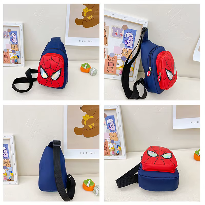 Sac de poitrine Spider-Man super cool, sac à bandoulière de dessin animé, sac décontracté tendance, sac de voyage, sac messager, cadeau d'anniversaire