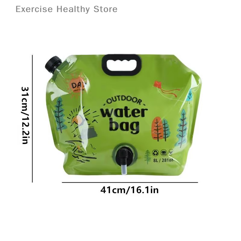Sac de bière de Camping Portable 8L, seau d'eau potable pliable, récipient d'eau de grande capacité, sac d'eau léger de voyage en plein air