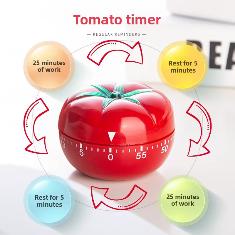 Minuterie de tomate, rappel électronique de cuisine, Pomodoro, compte à rebours mécanique, alarme, outil de cuisine, gadget de jeu, minuterie, horloge