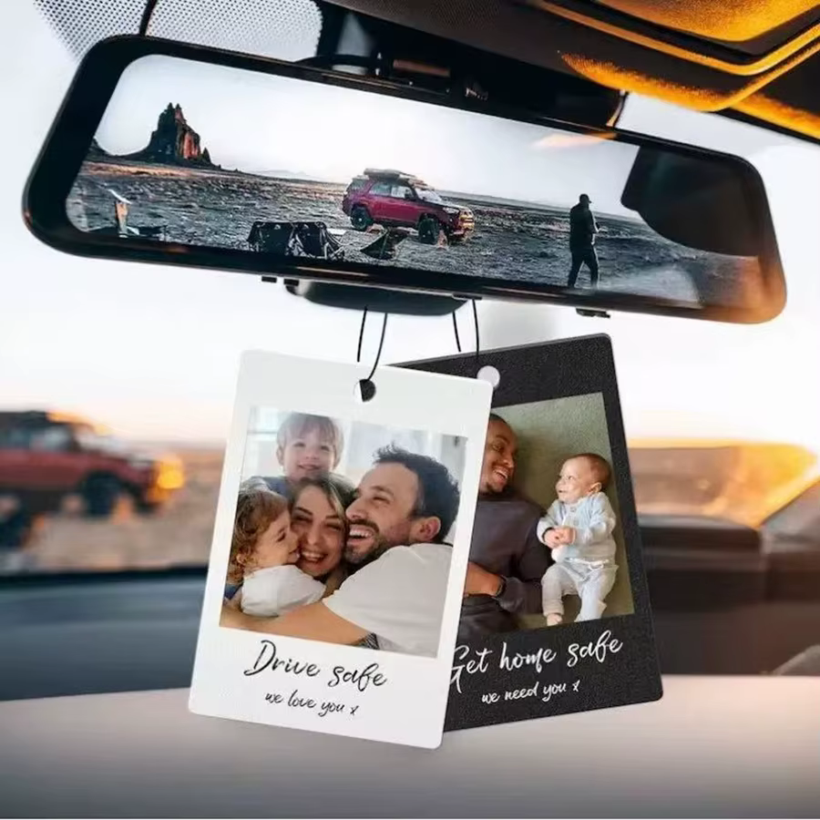 Pendentifs de voiture personnalisés en acrylique, accessoires photo à impression simple ou double face, cadeaux personnalisés pour amis