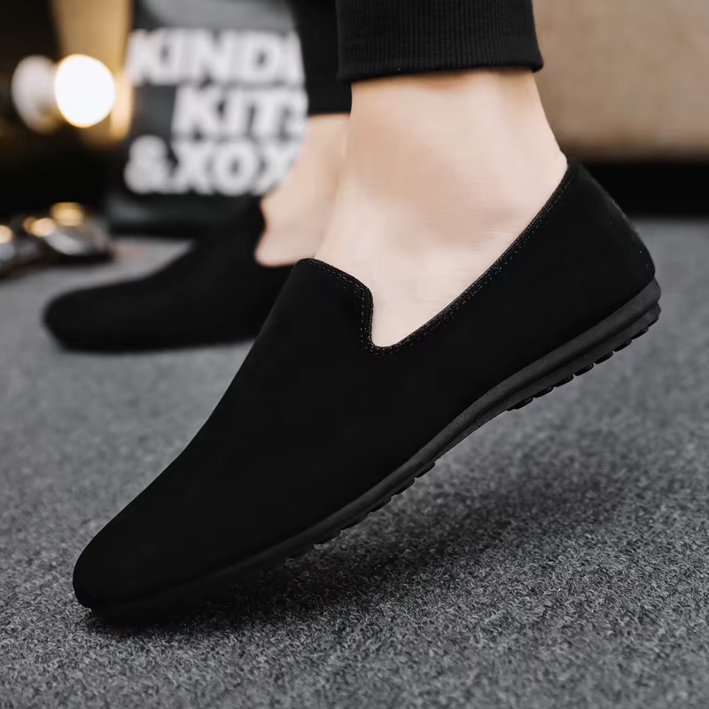 Soldes Exceptionnelles : Mocassins Noirs pour Hommes – Chaussures Plates d'Été Confortables et Légères, Décontractées, Antidérapantes, à Enfiler, Idéales pour les Hommes Actifs