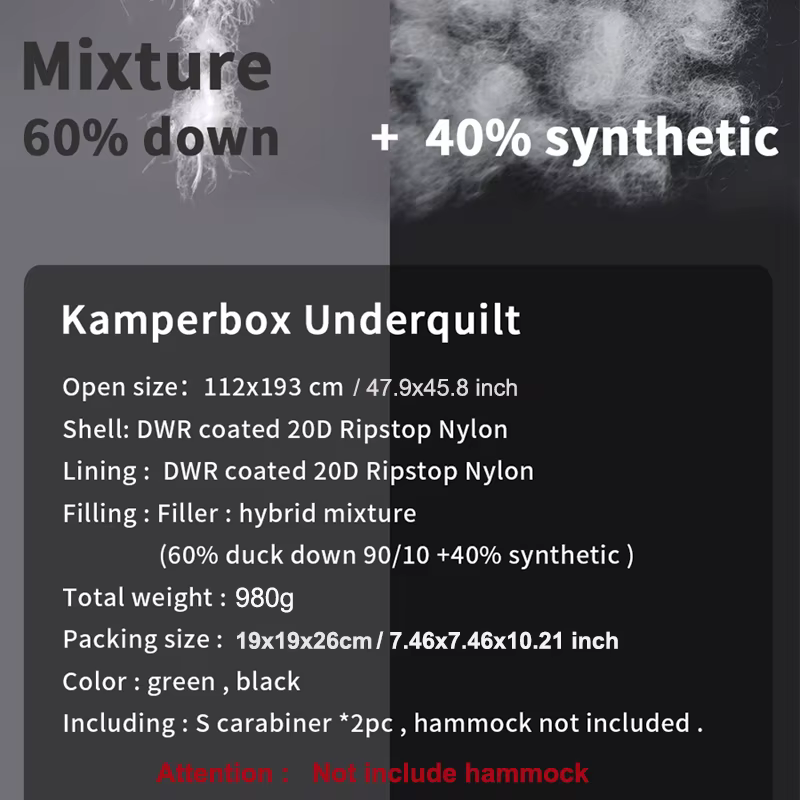 Kamperbox hamac couette vers le bas