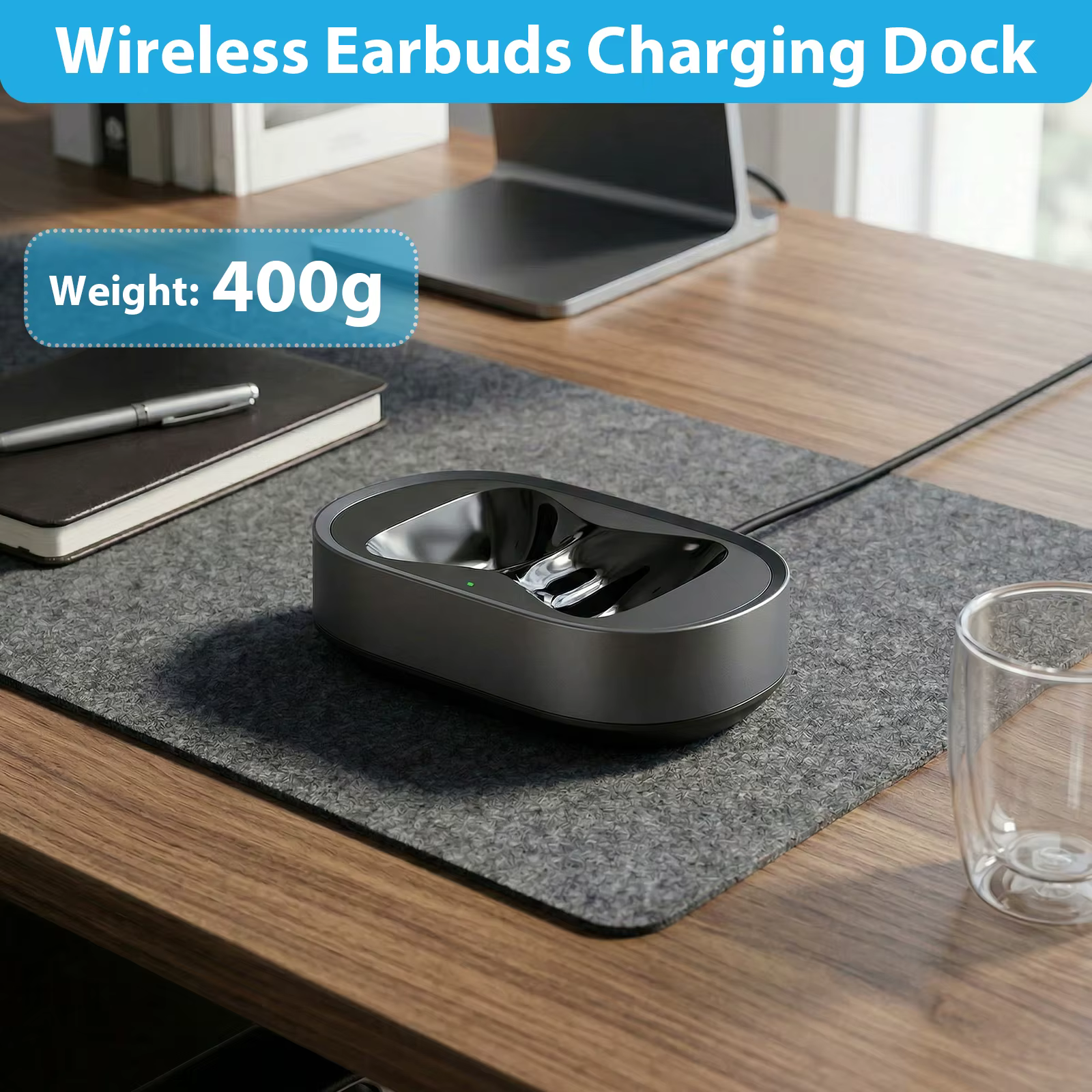 Support de casque de bureau adapté aux accessoires pour écouteurs AirPods Max, station de charge portable avec double connecteur anti-rayures