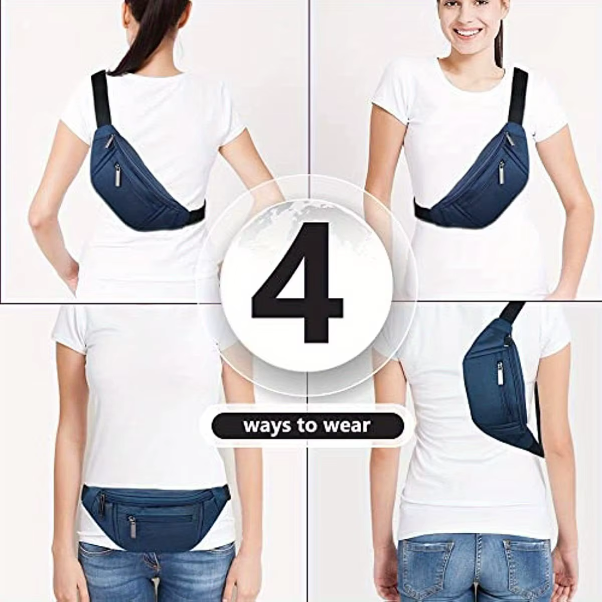 Sac banane unisexe, sac de ceinture pour voyage