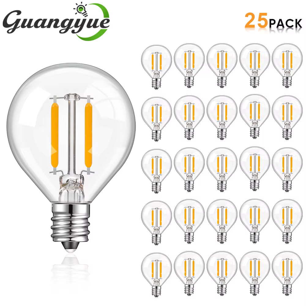 Ampoules de remplacement LED Globe en verre transparent E12 E14, ampoules Globe Edison pour intérieur et extérieur 1.5W 110V 220V 230V, lampes blanches chaudes