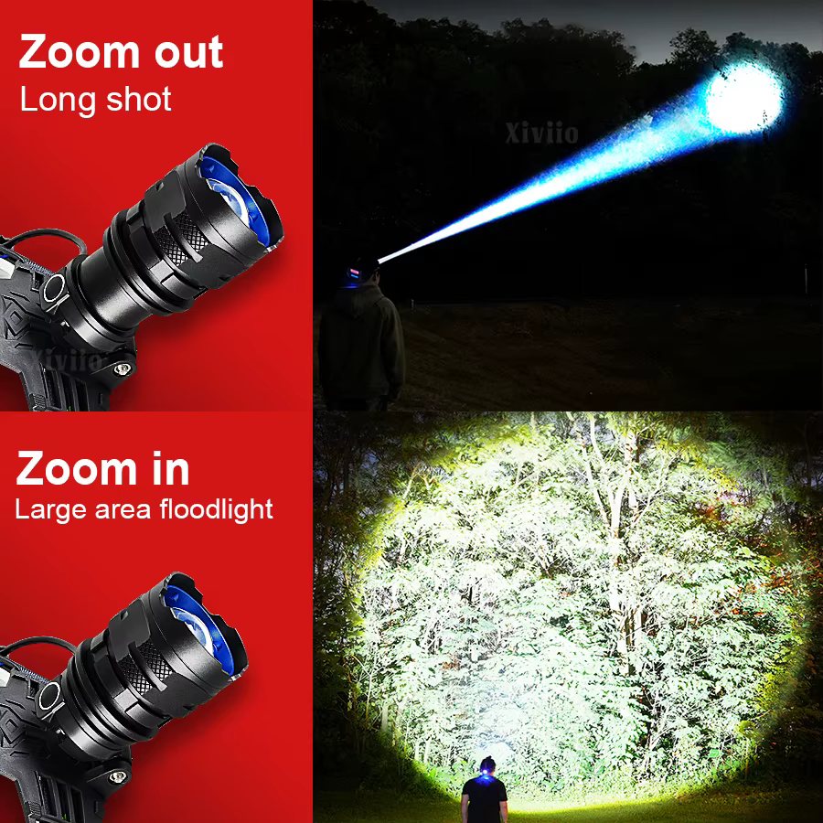 860000000LM lampe frontale LED Ultra puissante Super lumineuse longue portée 4500M