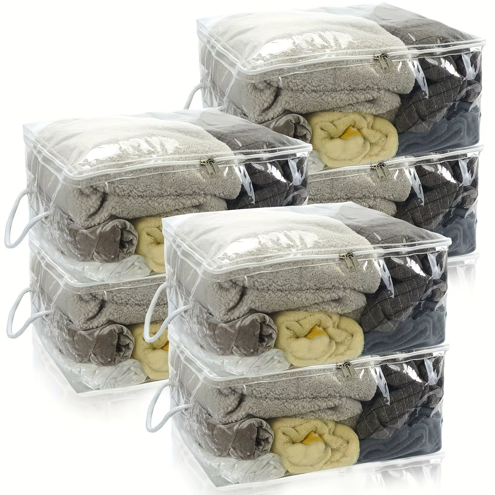 Sac de rangement transparent en PVC avec fermeture éclair, sac de rangement polyvalent, adapté aux couvertures, à la literie, aux couvertures et aux oreillers