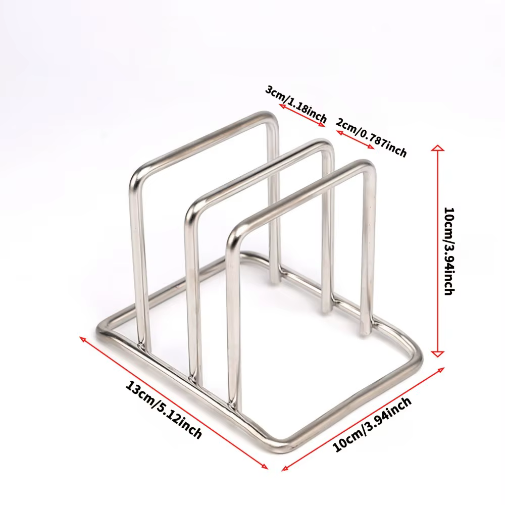 Support de rangement de cuisine en acier inoxydable pour couvercles de casseroles et planches à découper – Rangement peu encombrant et antirouille pour accessoires de cuisine
