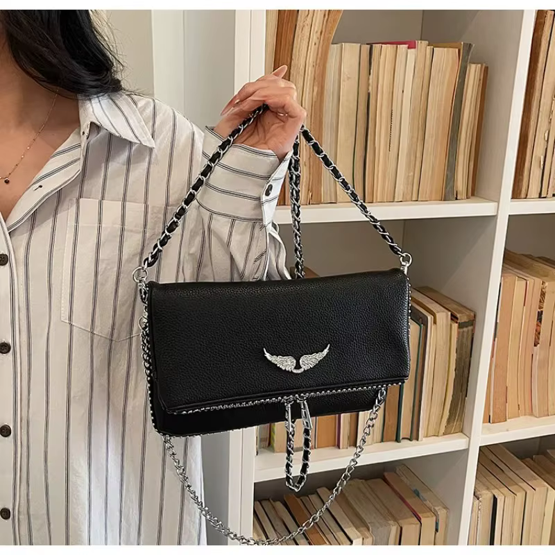 Sac carré à bandoulière de style français pour femme