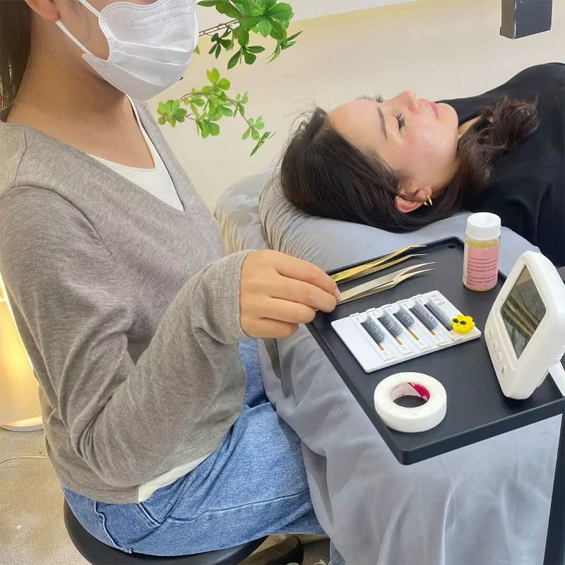 Support de plateau pour cils, 1 pièce, lampe demi-lune, pince universelle, plate-forme, support réglable, outil de plateau cosmétique pour maquillage des cils